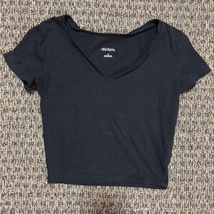 Women's Black & White V-Neck Tops